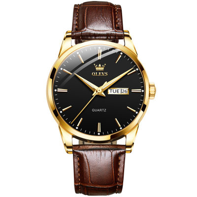 欧利时品牌手表跨境外贸石英表双历防水男士手表男表