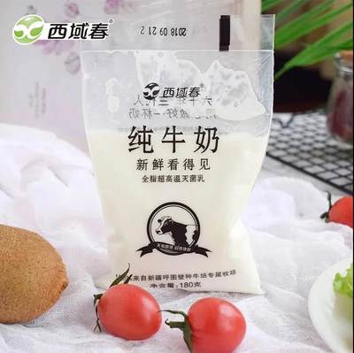 西域春小白纯牛奶180g*12袋