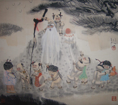 傅小石先生国画作品挂轴