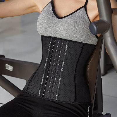 跨境健身收腹带排扣9骨乳胶运动束腰带 收腹产后塑腰带塑身护腰带