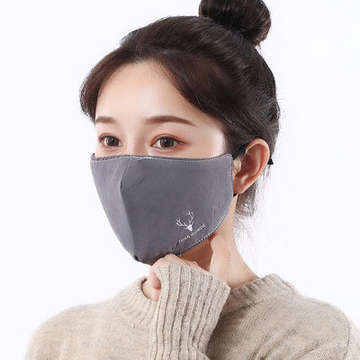 【浙江省义乌工作室】鹿角秋冬季女士折叠立体保暖口罩时尚生活装饰成人口罩户外加厚防风女 1499739（3个装）【全国包邮；除宁夏,内蒙古,新疆,西藏,港澳台不发货】