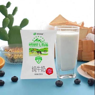 西域春呼图壁七牧场纯牛奶200g*12袋